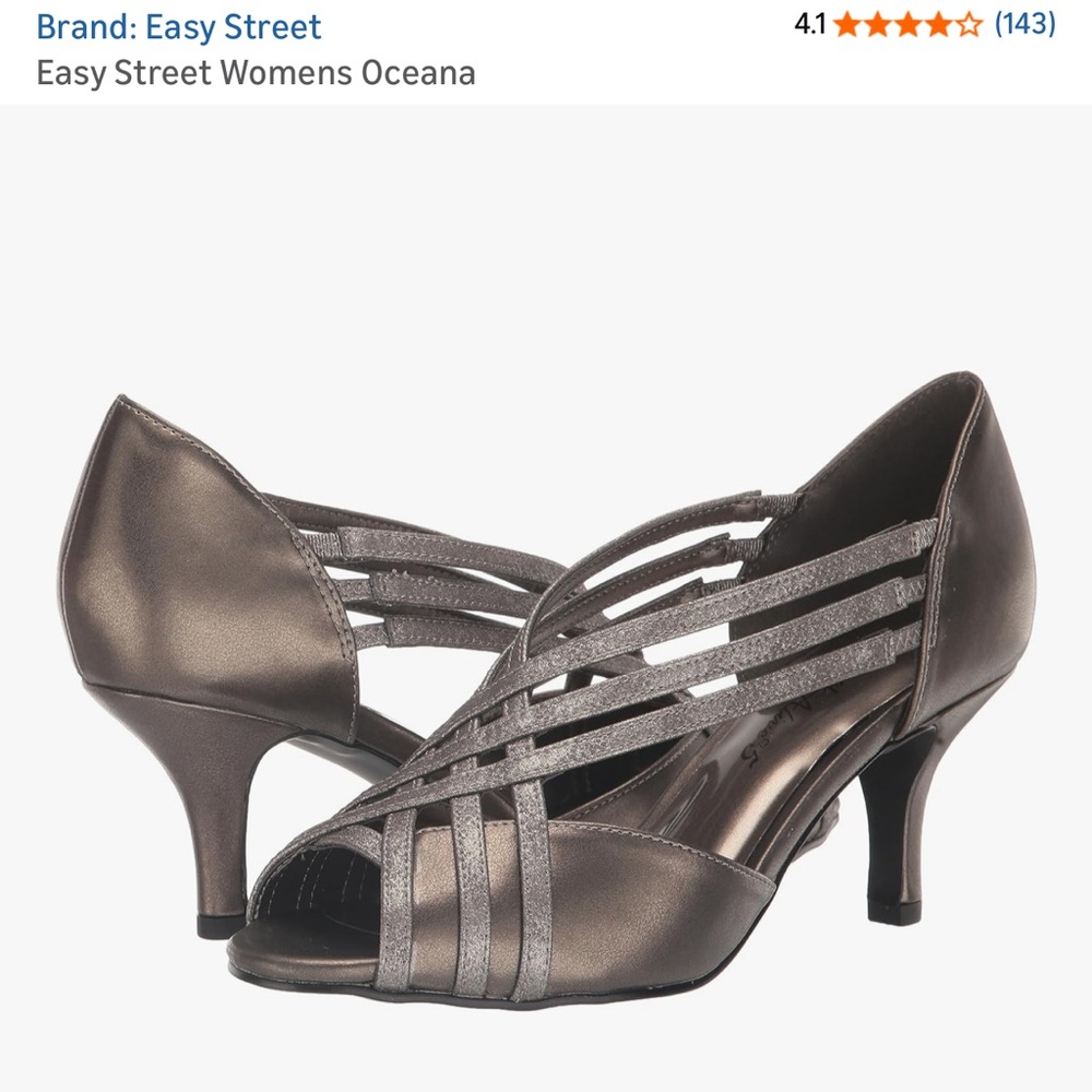 Brand new Easy Street Women's Oceana Metallic Heels. Size 7W.